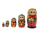 5 PCS Wooden Russian Paint Nesting Dolls Flower Girl Traditional Matryoshka