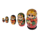 5 PCS Wooden Russian Paint Nesting Dolls Flower Girl Traditional Matryoshka