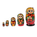 5 PCS Wooden Russian Paint Nesting Dolls Flower Girl Traditional Matryoshka