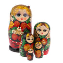 5 PCS Wooden Russian Paint Nesting Dolls Flower Girl Traditional Matryoshka