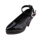 Fashion Handmade Block High Heeled Shoes Leather Shoes Pointed Shoes For 1/3 BJD LOLITA DOLLFIE LUTS DOD LUTS Accs Black