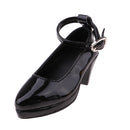 Fashion Handmade Block High Heeled Shoes Leather Shoes Pointed Shoes For 1/3 BJD LOLITA DOLLFIE LUTS DOD LUTS Accs Black