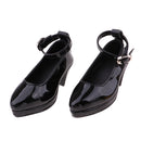 Fashion Handmade Block High Heeled Shoes Leather Shoes Pointed Shoes For 1/3 BJD LOLITA DOLLFIE LUTS DOD LUTS Accs Black