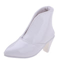 Pair of High Heeled PU Leather Shoes Pointed Boots For 1/3 BJD Dollfie LUTS DOD LUTS MSD Doll Clothes Accs White