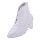 Pair of High Heeled PU Leather Shoes Pointed Boots For 1/3 BJD Dollfie LUTS DOD LUTS MSD Doll Clothes Accs White