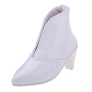 Pair of High Heeled PU Leather Shoes Pointed Boots For 1/3 BJD Dollfie LUTS DOD LUTS MSD Doll Clothes Accs White