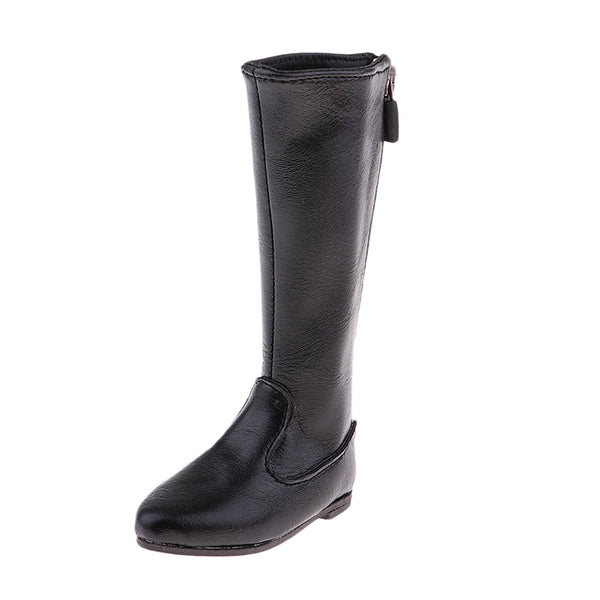 1/3 BJD Back Zip PU Leather Shoes Tall Boots For SD MSD DOD LUTS Dolls Black