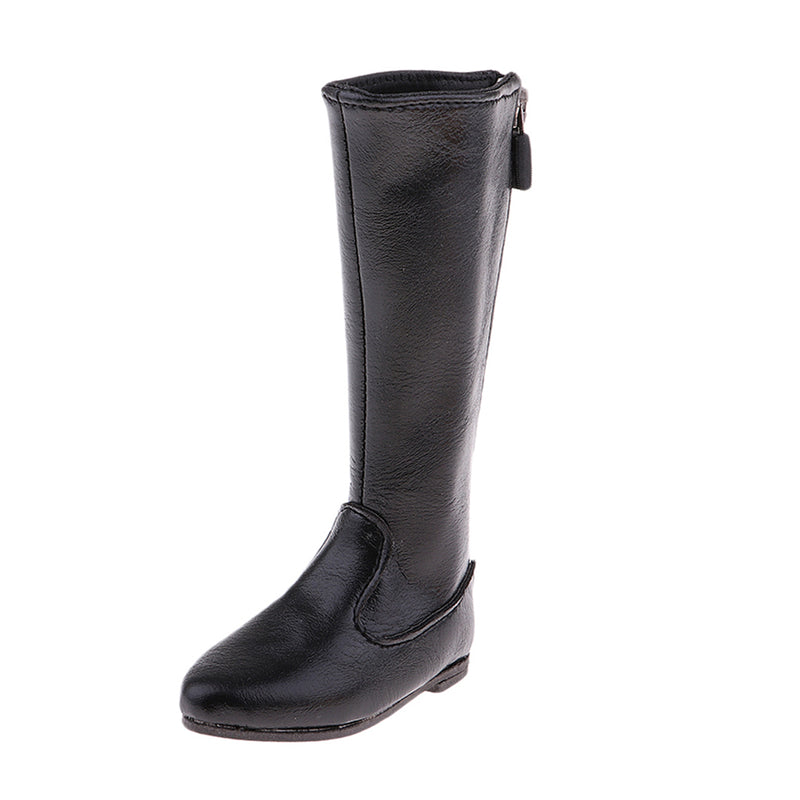 1/3 BJD Back Zip PU Leather Shoes Tall Boots For SD MSD DOD LUTS Dolls Black