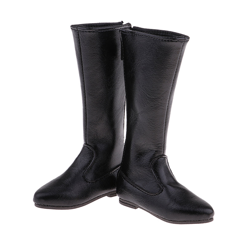 1/3 BJD Back Zip PU Leather Shoes Tall Boots For SD MSD DOD LUTS Dolls Black