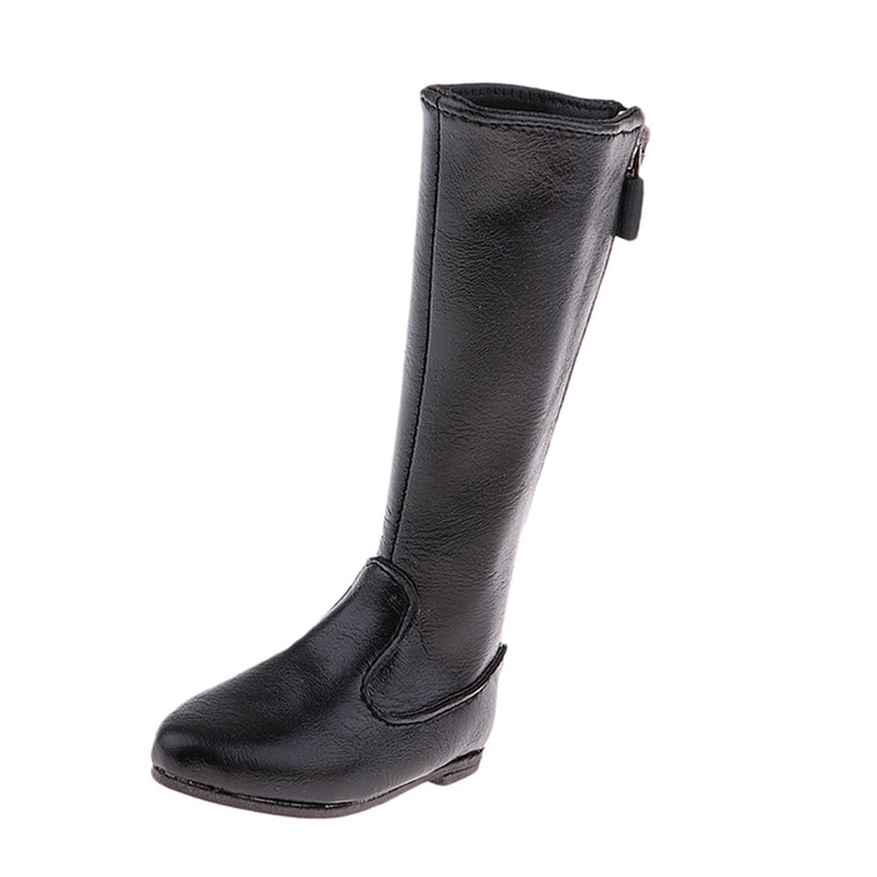 1/3 BJD Back Zip PU Leather Shoes Tall Boots For SD MSD DOD LUTS Dolls Black