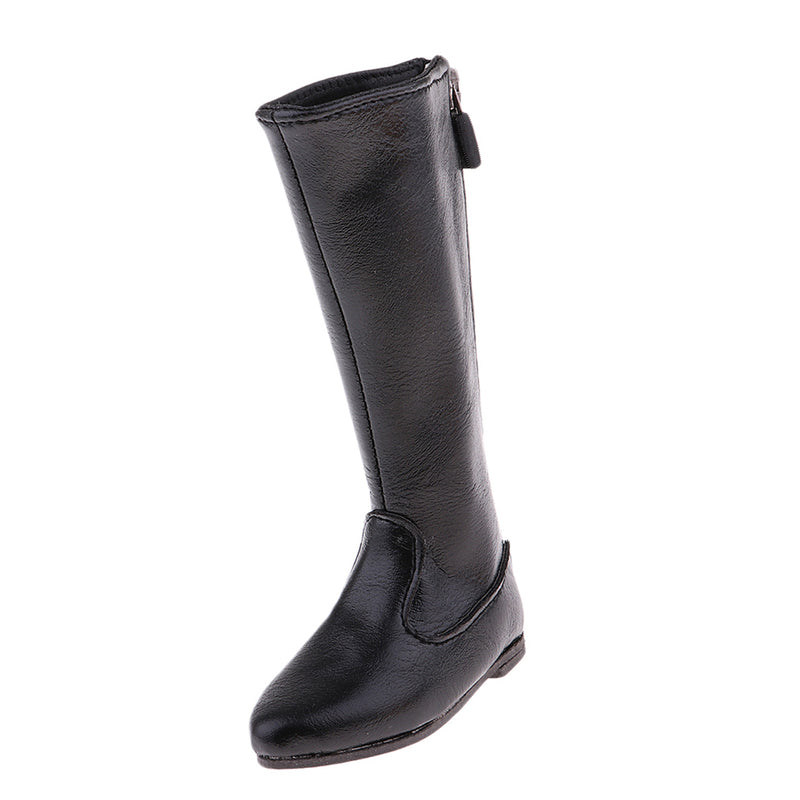 1/3 BJD Back Zip PU Leather Shoes Tall Boots For SD MSD DOD LUTS Dolls Black