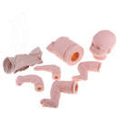 Unpainted 19inch Reborn Baby Girl Doll Head Full Limb Half Silicone Body Cloth Body Kit Collections Gift
