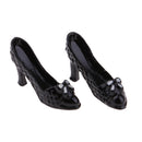 Pair Of 1/12 Dollhouse Miniature High Heel Shoes Sandals Clothes Accs Black