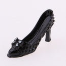 Pair Of 1/12 Dollhouse Miniature High Heel Shoes Sandals Clothes Accs Black