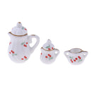 1/12 Dollhouse Miniature Porcelain Tea Pot Kettle Set Room Item Decoration