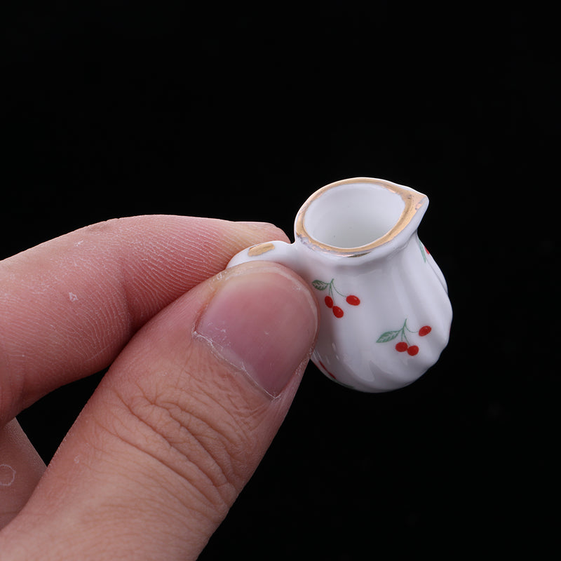 1/12 Dollhouse Miniature Porcelain Tea Pot Kettle Set Room Item Decoration