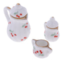 1/12 Dollhouse Miniature Porcelain Tea Pot Kettle Set Room Item Decoration