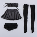 4pcs Fashion Princess PU Tube Top Dress Suit Black for 1/3 BJD Supia Doll DIY Accessories