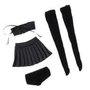 4pcs Fashion Princess PU Tube Top Dress Suit Black for 1/3 BJD Supia Doll DIY Accessories