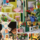 DIY Handcraft Miniature Project Wooden Dolls House Amsterdam Windmill Greenhouse Gift