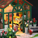 DIY Handcraft Miniature Project Wooden Dolls House Amsterdam Windmill Greenhouse Gift
