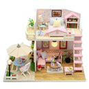 DIY Wooden Dollhouse Fits For Doll House With Furniture And LED Light