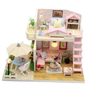 DIY Wooden Dollhouse Fits For Doll House With Furniture And LED Light