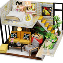 DIY Wooden Dollhouse Fits For Doll House With Furniture And LED Light
