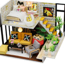 DIY Wooden Dollhouse Fits For Doll House With Furniture And LED Light