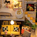 DIY Wooden Dollhouse Fits For Doll House With Furniture And LED Light