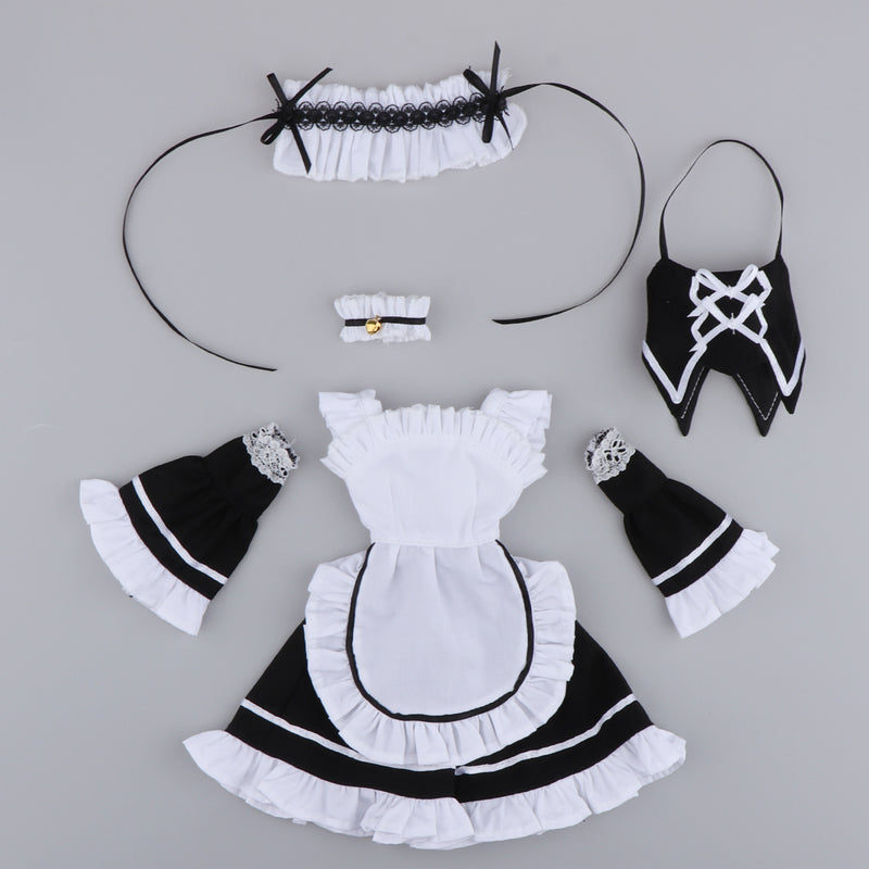 1/4 BJD Smart Doll Clothes for Dollfie DOD SD DD Dress Hairband Apron Maid Uniform Cosplay Outfit White