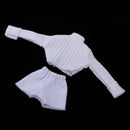 Doll Clothes Suit Knitted Top + Shart Pants For 1/6 Blythe Licca Azone Dolls Casual Wear Accs