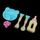 5 Pieces Plastic Cutlery Set Tableware Model For 25cm Mellchan Baby Dolls