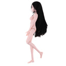 1/4 BJD Female Doll Big Bust Body Girl Model with Black Straight Hair DIY Body Parts High Quality Plastic Toy
