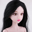 1/4 BJD Female Doll Big Bust Body Girl Model with Black Straight Hair DIY Body Parts High Quality Plastic Toy