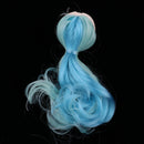 Gradient Color Long Curled Hair Dolls Wig with Head Scalp Shell for Petite Blythe Custom DIY Making Dressing Blue Green
