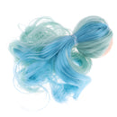 Gradient Color Long Curled Hair Dolls Wig with Head Scalp Shell for Petite Blythe Custom DIY Making Dressing Blue Green