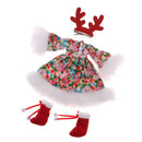 Fashion Plush Floral Dress Boots Antlers Hairpin Clothes for 12inch Blythe Azone Pullip Doll Christmas Costume