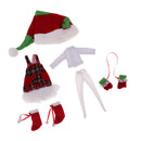 Lovely Christmas Costume Clothes for 12" Blythe Takara Azone Doll Shirt Suspender Dress Boots Hat Party Outfit
