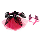 Lovely Party Dress with Little Devil Hairband Pink for 1/6 Blythe Doll Kids Halloween Gift
