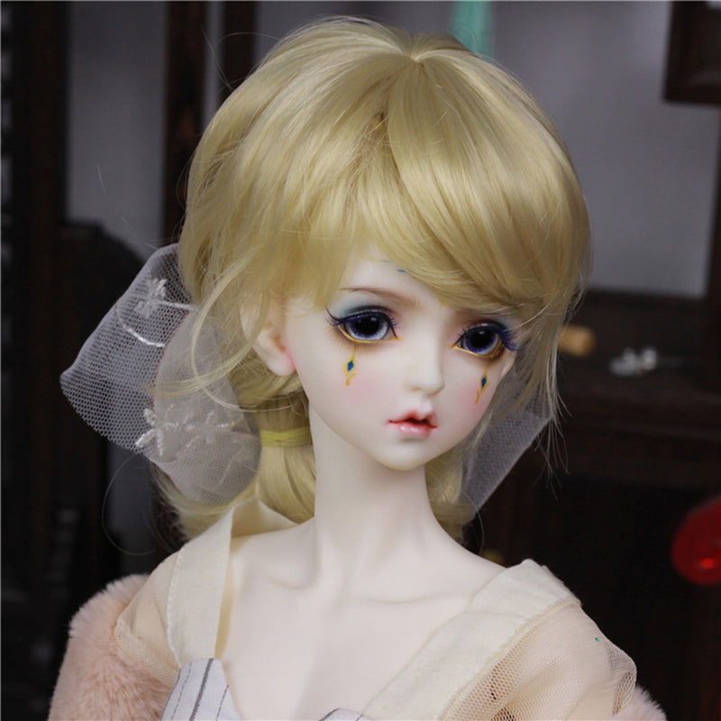 1/3 Ball Joint Doll BJD Full Wig Pear Flower Curly Hair 9-10inch for DOD LUTS DZ Volks Doll Hairpiece Supplies Accessory