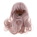 BJD Doll Wave Curly Wig 9-10 inch 22-24cm for 1/3 DOD SD DZ Dollfie Long Pink-Gray Hair with Bangs DIY Accessories