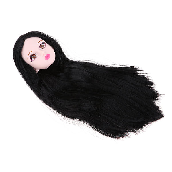 1/4 BJD Ball Jointed Doll Head Sculpt and Black Hair Body Parts for OB Kurhn MSD DOD Replacement Body Parts