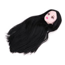 1/4 BJD Ball Jointed Doll Head Sculpt and Black Hair Body Parts for OB Kurhn MSD DOD Replacement Body Parts