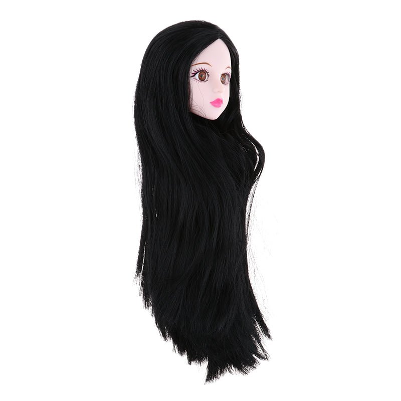 1/4 BJD Ball Jointed Doll Head Sculpt and Black Hair Body Parts for OB Kurhn MSD DOD Replacement Body Parts