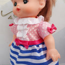 Cute Dress Hairband Socks Outfit For Mellchan Baby 9-11inch Reborn Girl Dolls Clothes Accessories