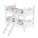 1/12 Scale Dollhouse Miniature Kids Bedroom Furniture Bunk Bed Cartoon Bear