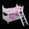 1/12 Scale Dollhouse Miniature Kids Bedroom Furniture Bunk Bed Pink Bunny