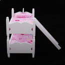 1/12 Scale Dollhouse Miniature Kids Bedroom Furniture Bunk Bed Pink Bunny