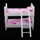 1/12 Scale Dollhouse Miniature Kids Bedroom Furniture Bunk Bed Pink Bunny